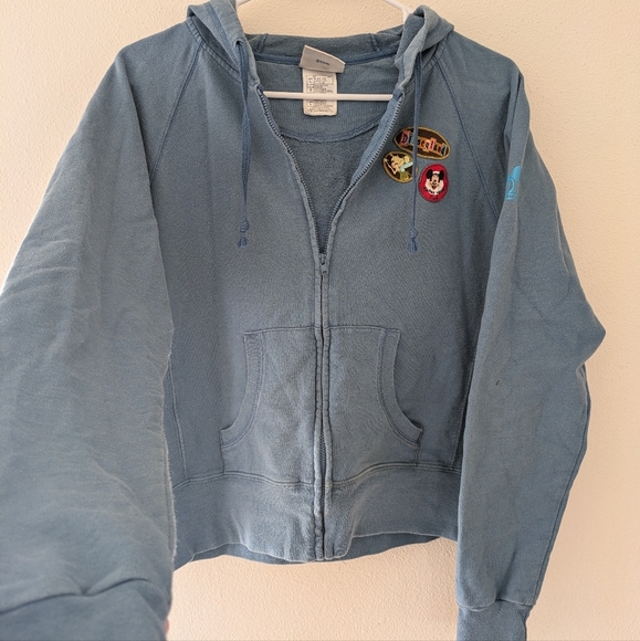 Vintage Y2K Disneyland 50th Anniversary Blue Cotton Jacket Embroidered sz L - Picture 2 of 11